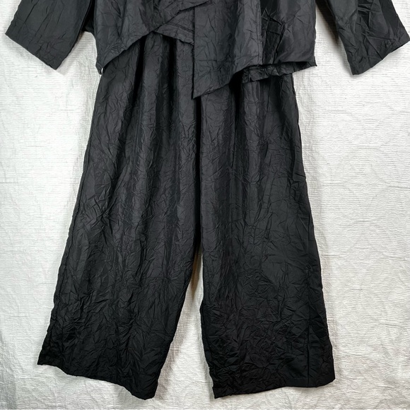 ITEMZ Chris Baumgartner Silk Black One Size Unstructured Pajamas 2pc loungewear - Picture 4 of 16